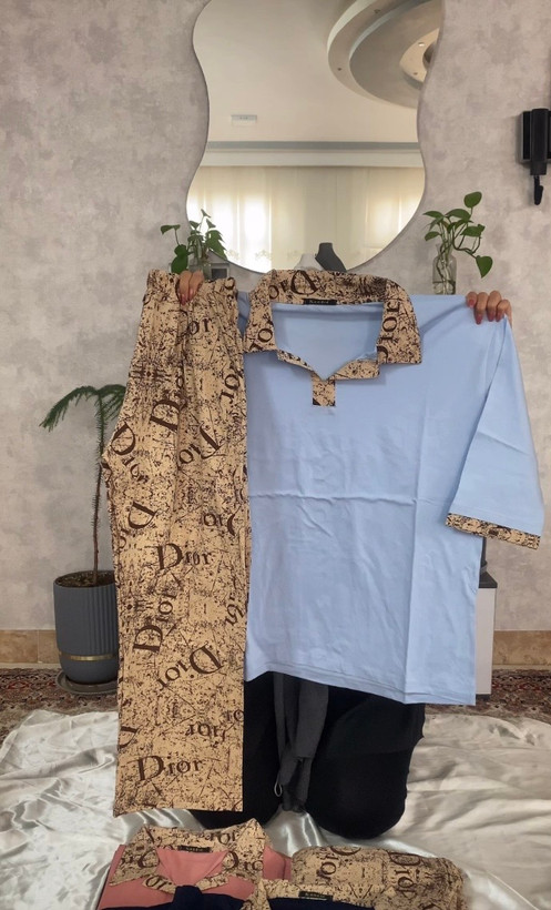 ست تیشرت شلواره پلوشرت قواره نرمال