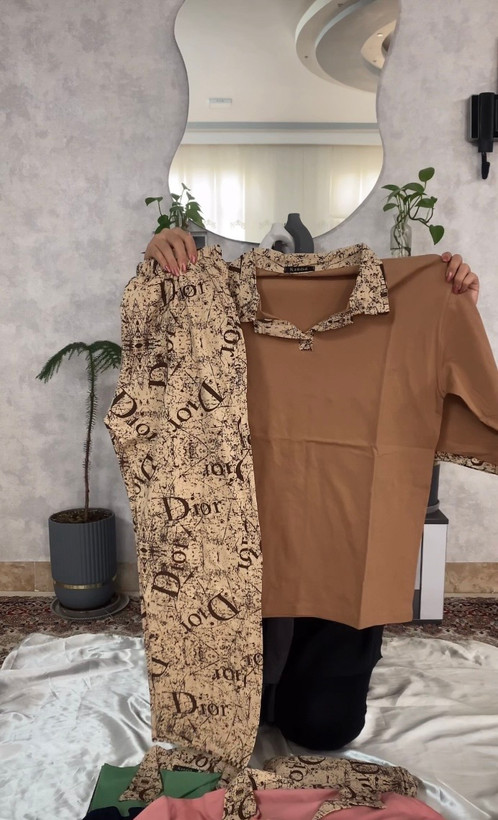 ست تیشرت شلواره پلوشرت قواره نرمال